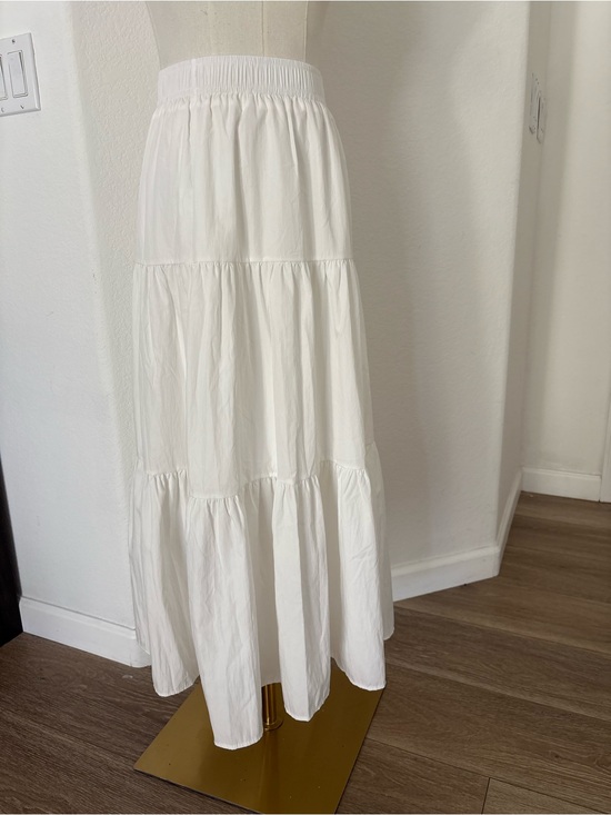 Dresses & Skirts - White Tiered Maxi Skirt with Elastic Waist